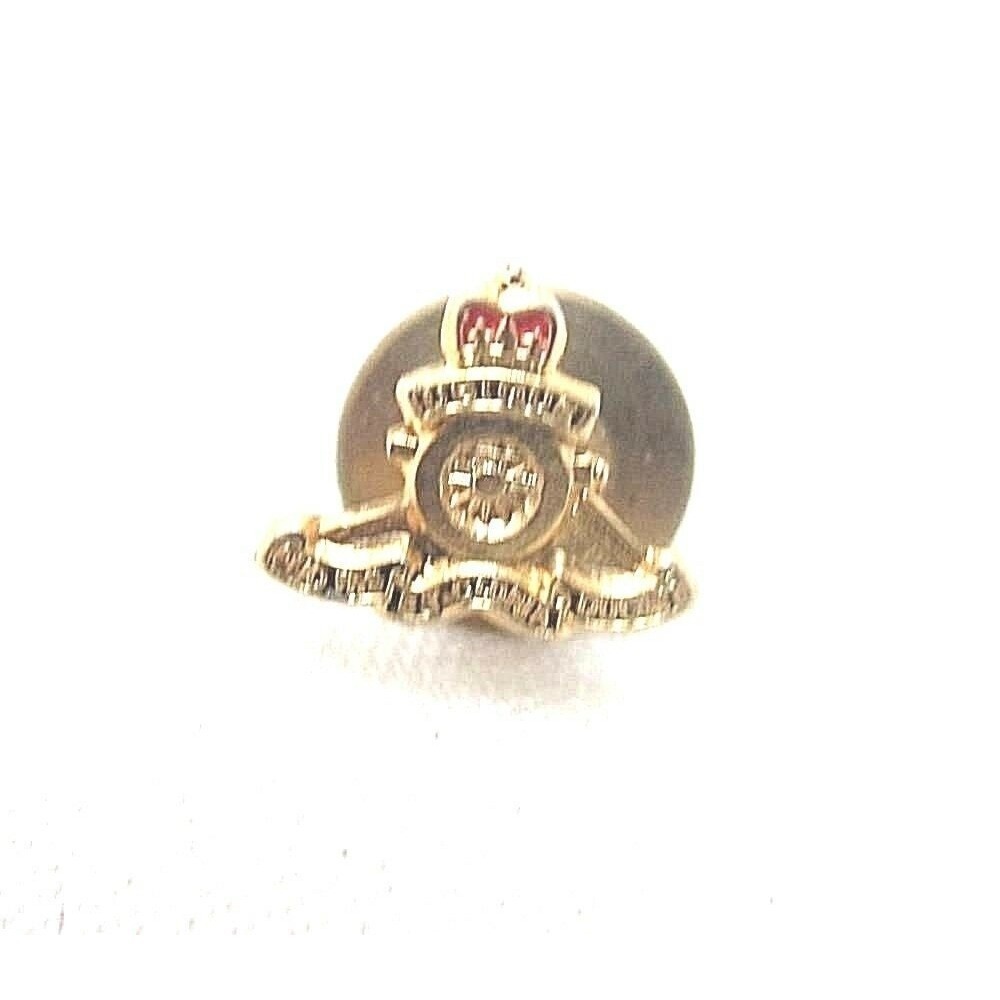 Vintage "Ubique" Red Color Crown Train Front Design Tie Tack Pin Men's Jewelry
